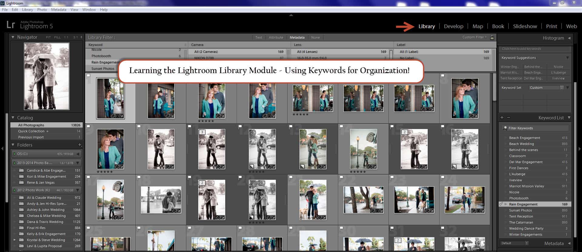 Learning the Lightroom Library Module – Using Keywords for Organization!