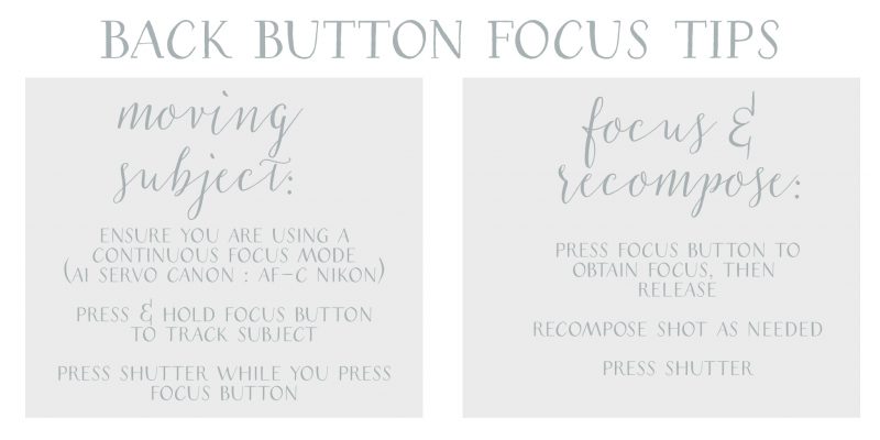 back button focus card