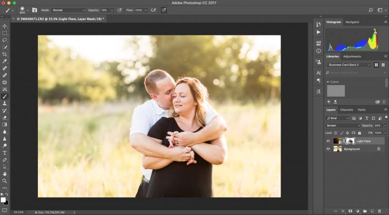 how to add a light flare overlay