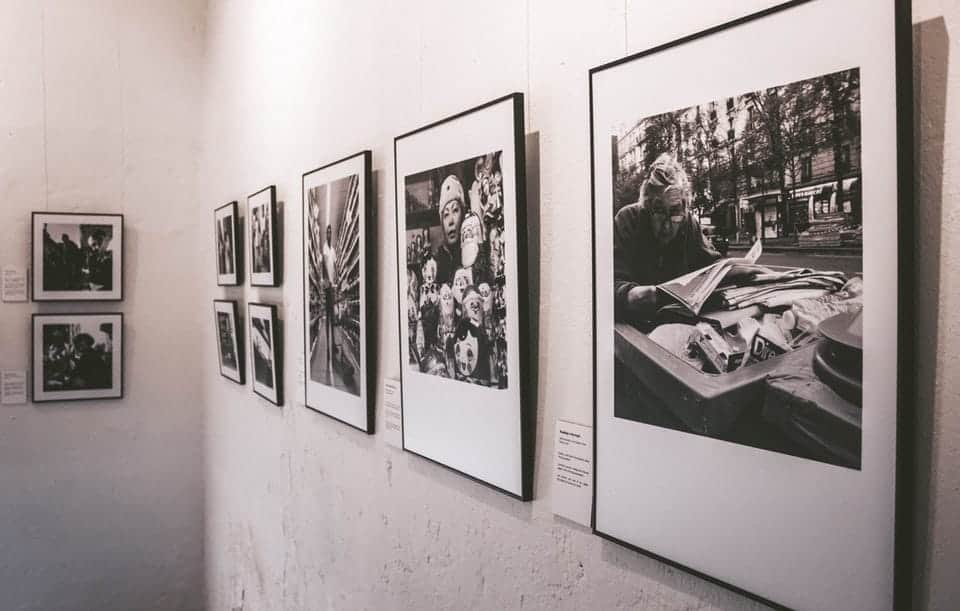 Photography prints in a gallery
