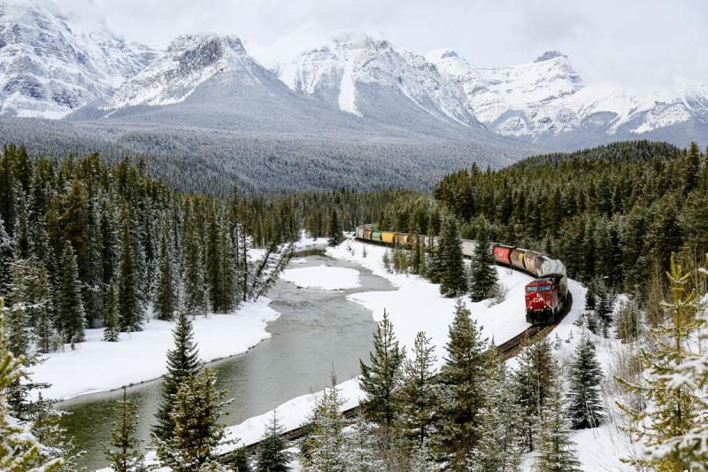winter landscape with train