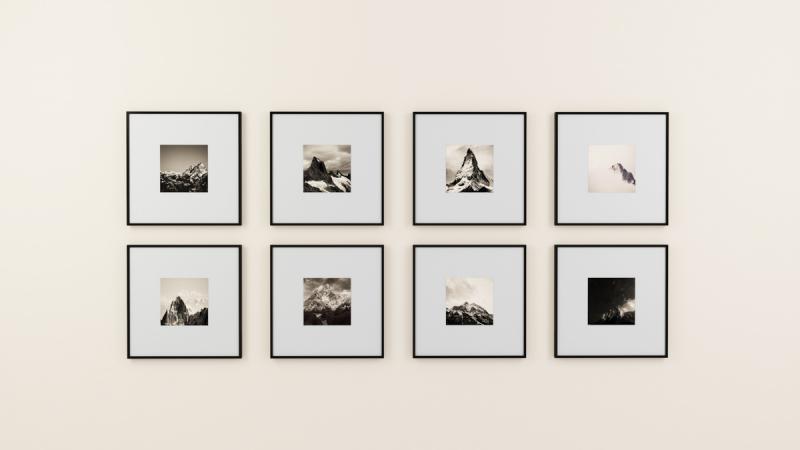 black and white photography wall art