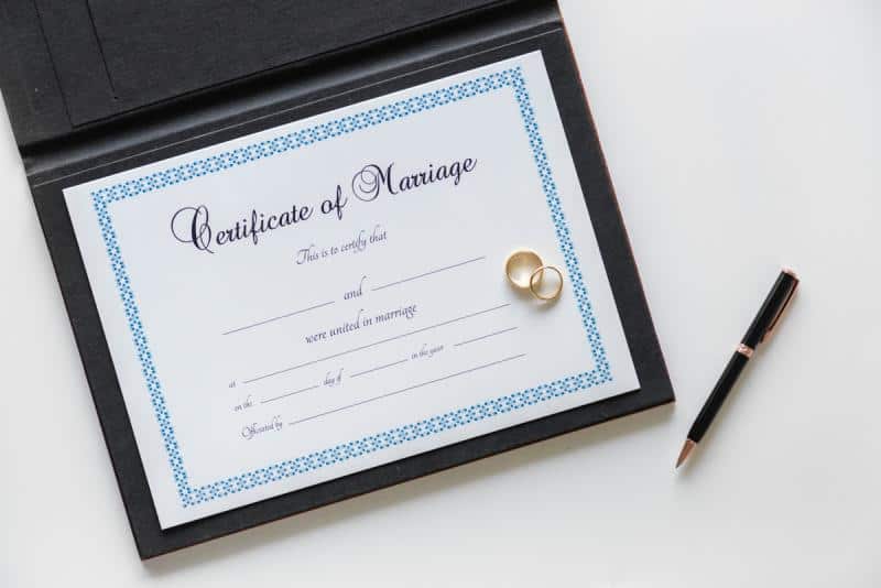 wedding photography marriage certificate