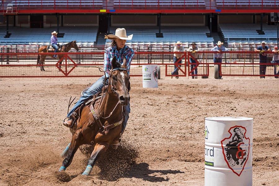 photographing a barrel race