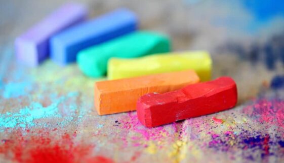 brightly colored chalk