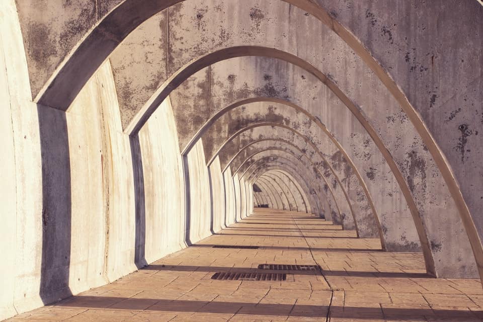 concrete archways