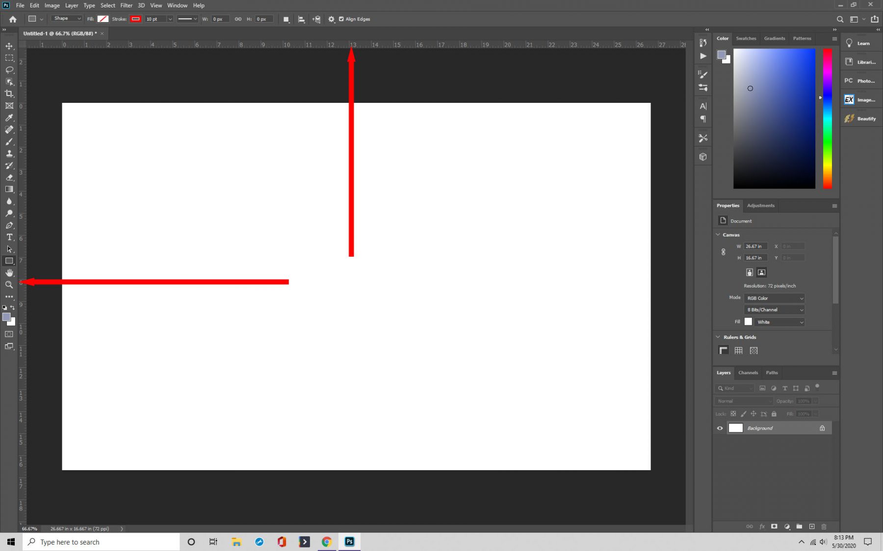 Add rulers in Photoshop