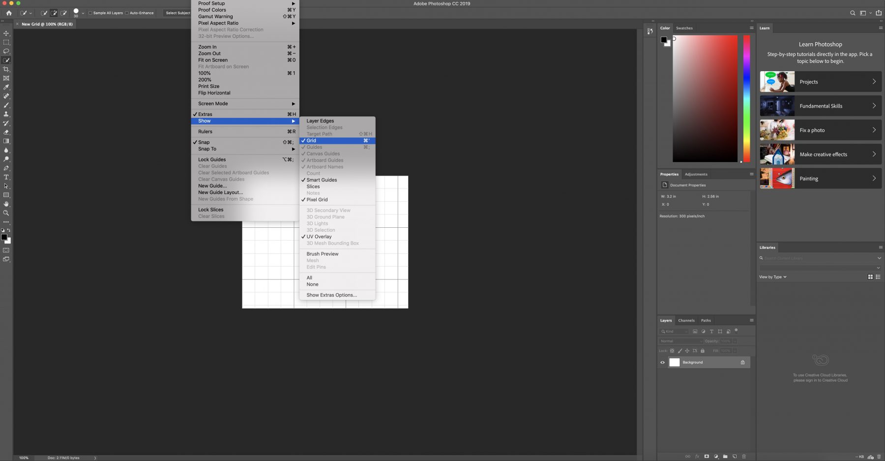 step 2 of photoshop grid
