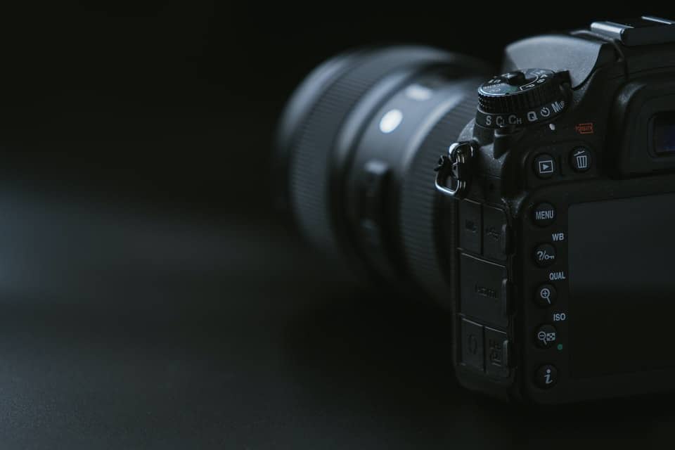 camera with black background