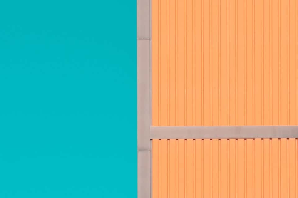 teal and orange wall