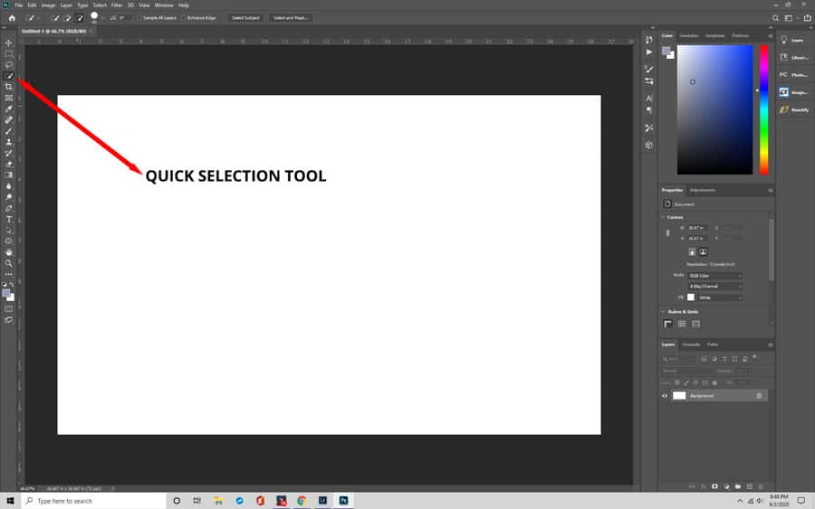 Quick Selection Tool in Photoshop