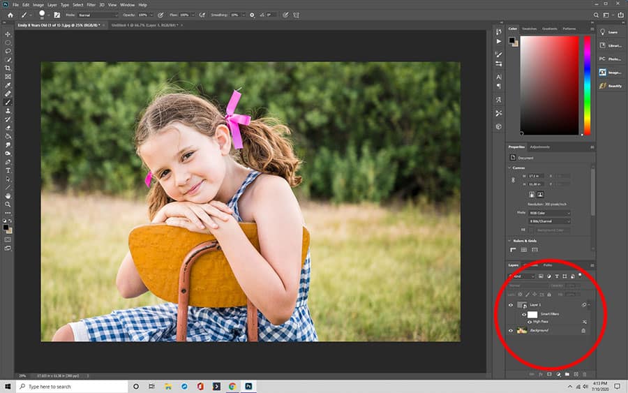 Use blending modes to fine-tune sharpening