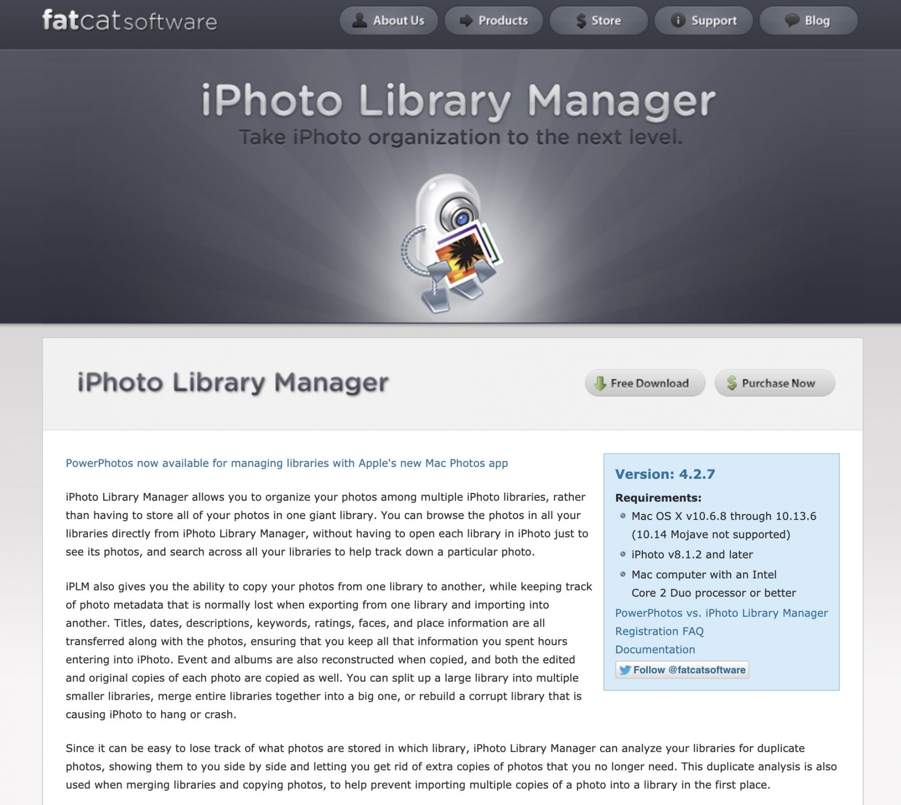 iphoto library manager home page